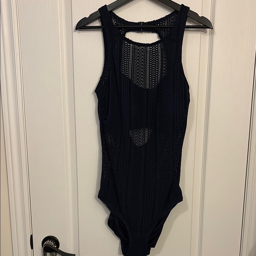 Turquoise Couture Black One Piece Swimsuit